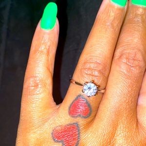 Sterling Silver CZ solitaire ring size 7